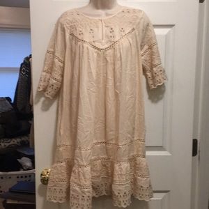 Eyelet nude cutout dress